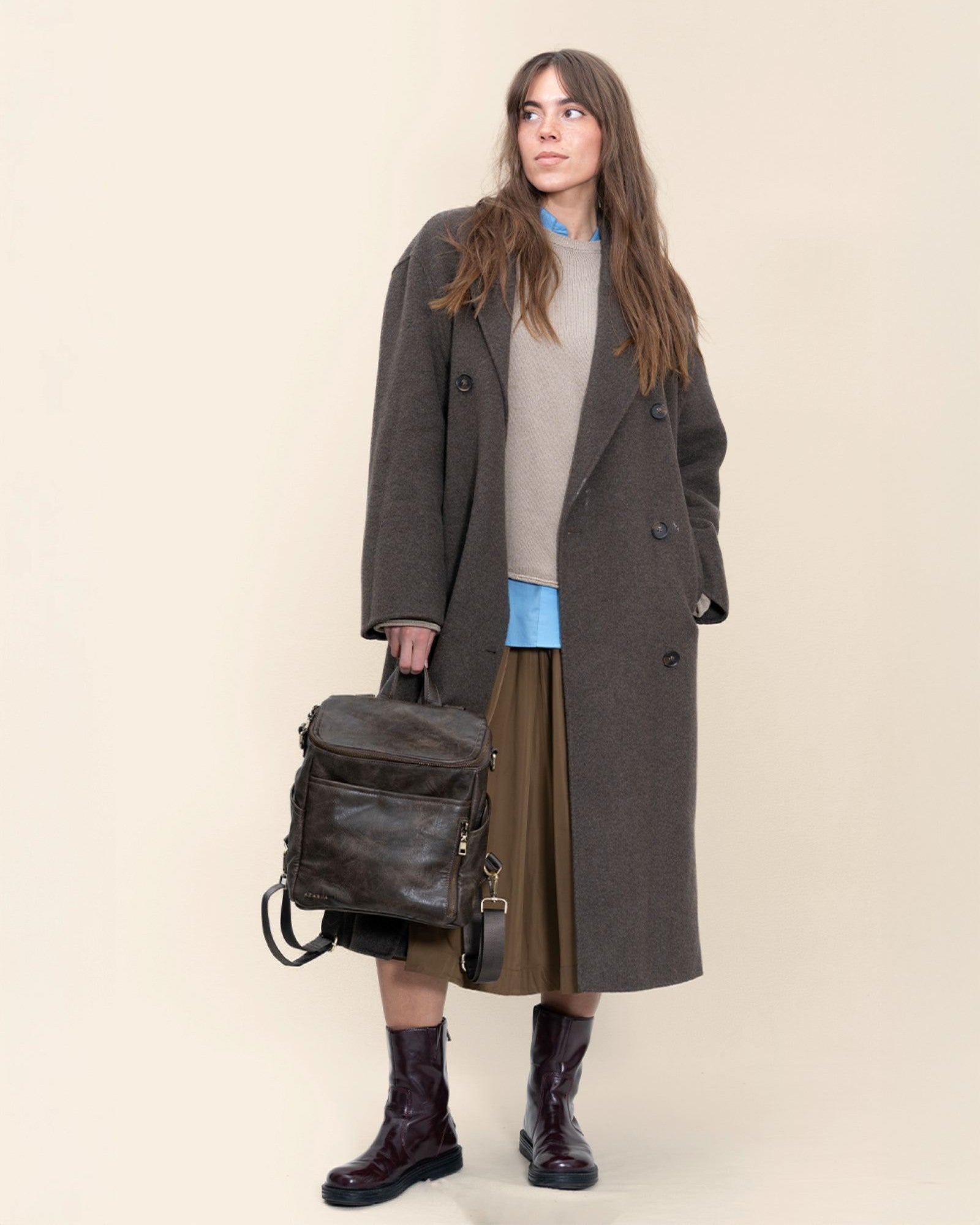 Small Vegan Leather Backpack - La Mère Petite – AZARIA
