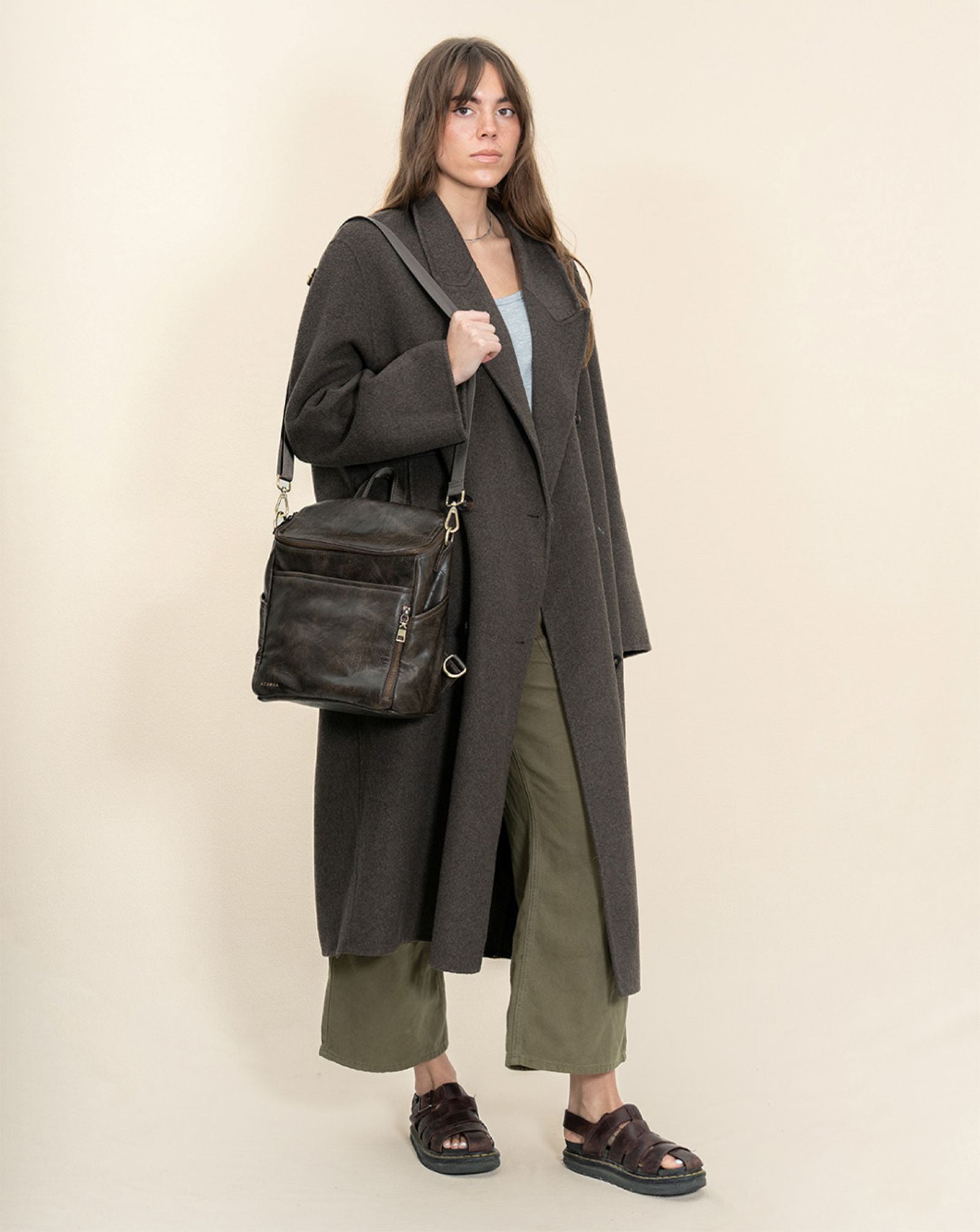 Small Vegan Leather Backpack - La Mère Petite – AZARIA