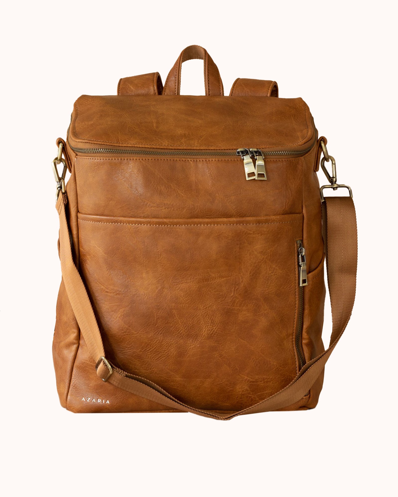 azaria leather backpack La Mère Grand Diaper Bag Backpack in Maple