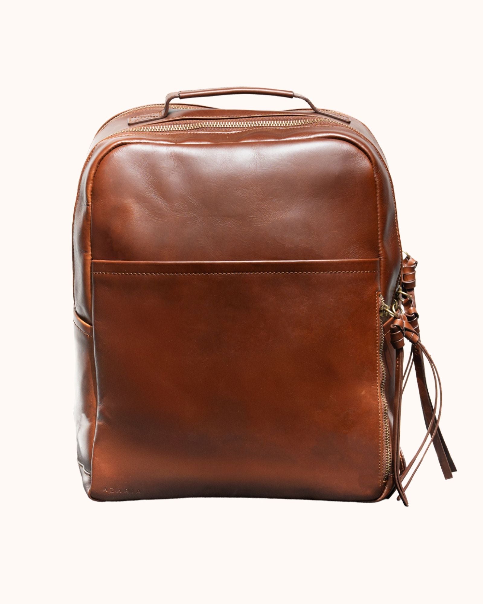La Jolie Luxe Diaper Bag Backpack in Cognac