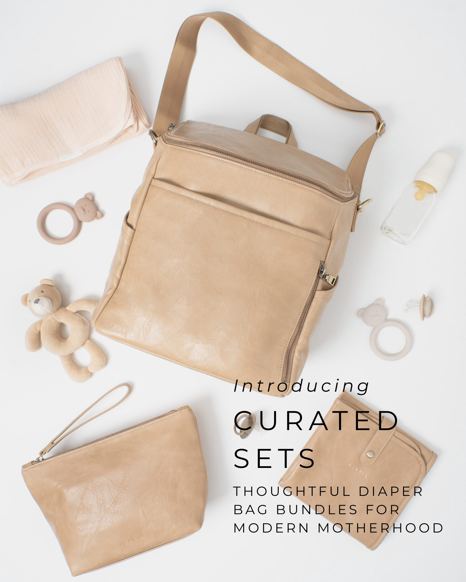 Introducing Curated Sets - Thoughtful diaper bag bundles for modern motherhood