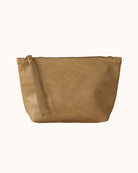taupe vegan leather insulated snack pouch