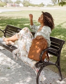 La Jolie - Chestnut Leather Diaper Bag Backpack | Azaria - Backpack-Azaria