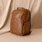 La Jolie - Chestnut Leather Diaper Bag Backpack | Azaria - Backpack-Azaria