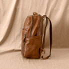 La Jolie - Chestnut Leather Diaper Bag Backpack | Azaria - Backpack-Azaria