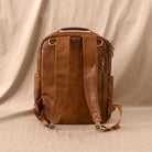 La Jolie - Chestnut Leather Diaper Bag Backpack | Azaria - Backpack-Azaria