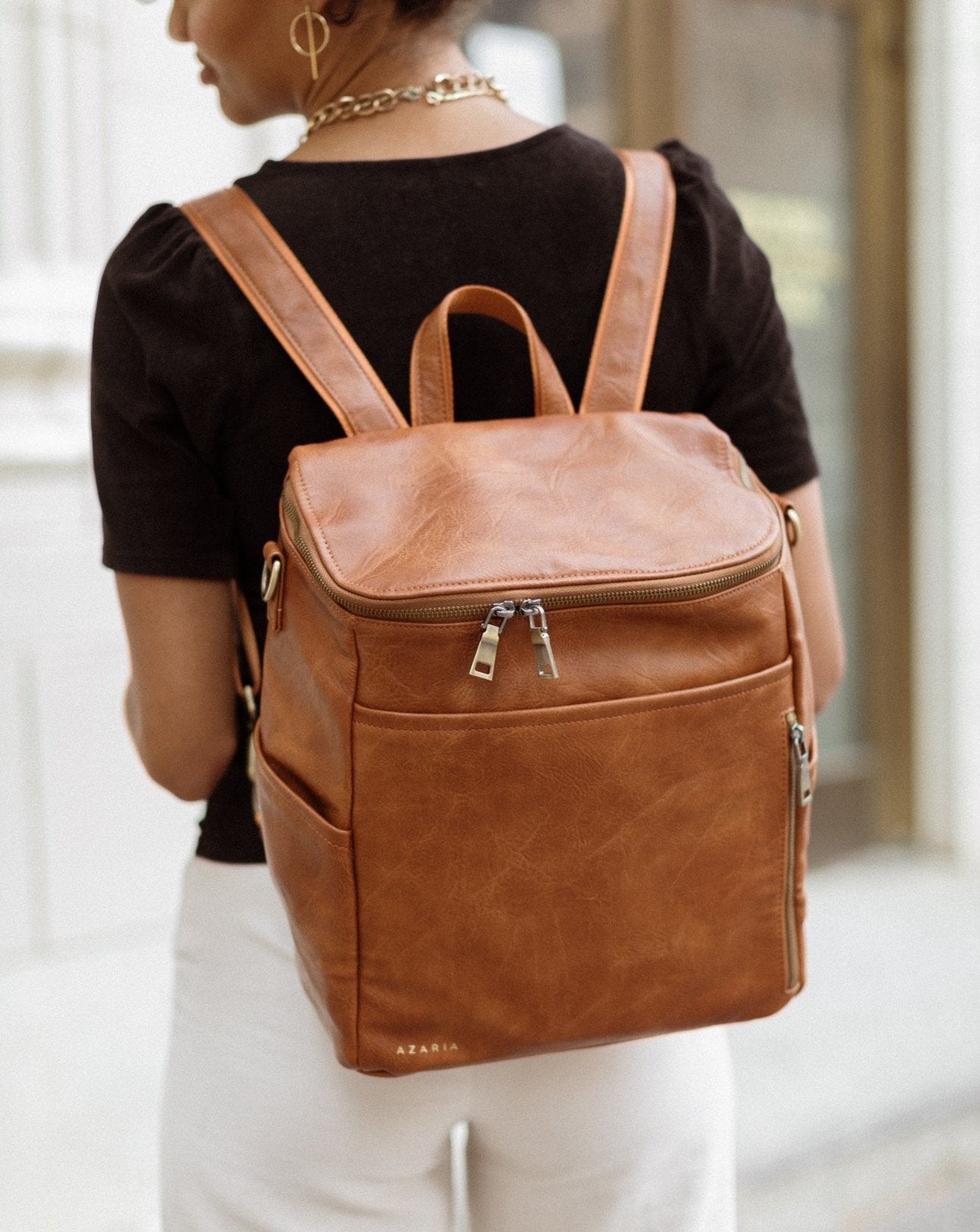 Leather Diaper bag - Mable - La Mère Original