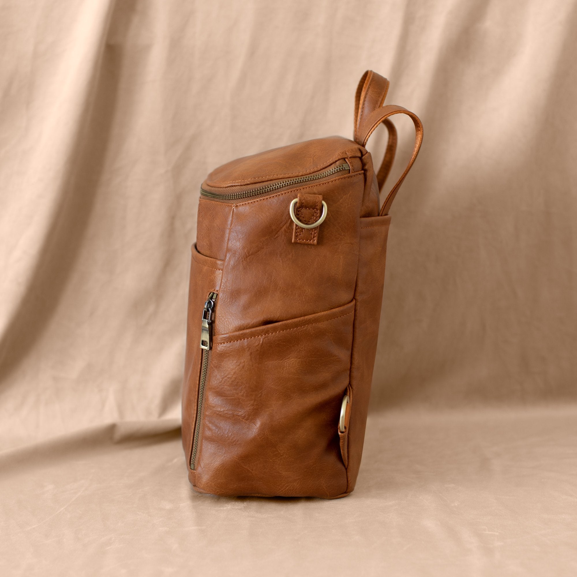 Leather Diaper Backpack - Mable - La Mère Original