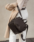 Faux Leather Diaper bag - Black & Gold - La Mère Original