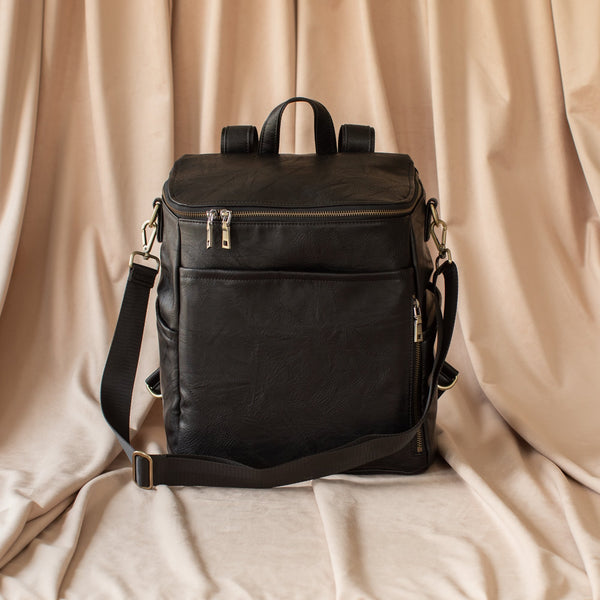 La Mère Original Vegan Leather Diaper Bag Backpack