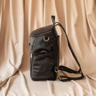 Leather Diaper Bag - Black & Gold - La Mère Original
