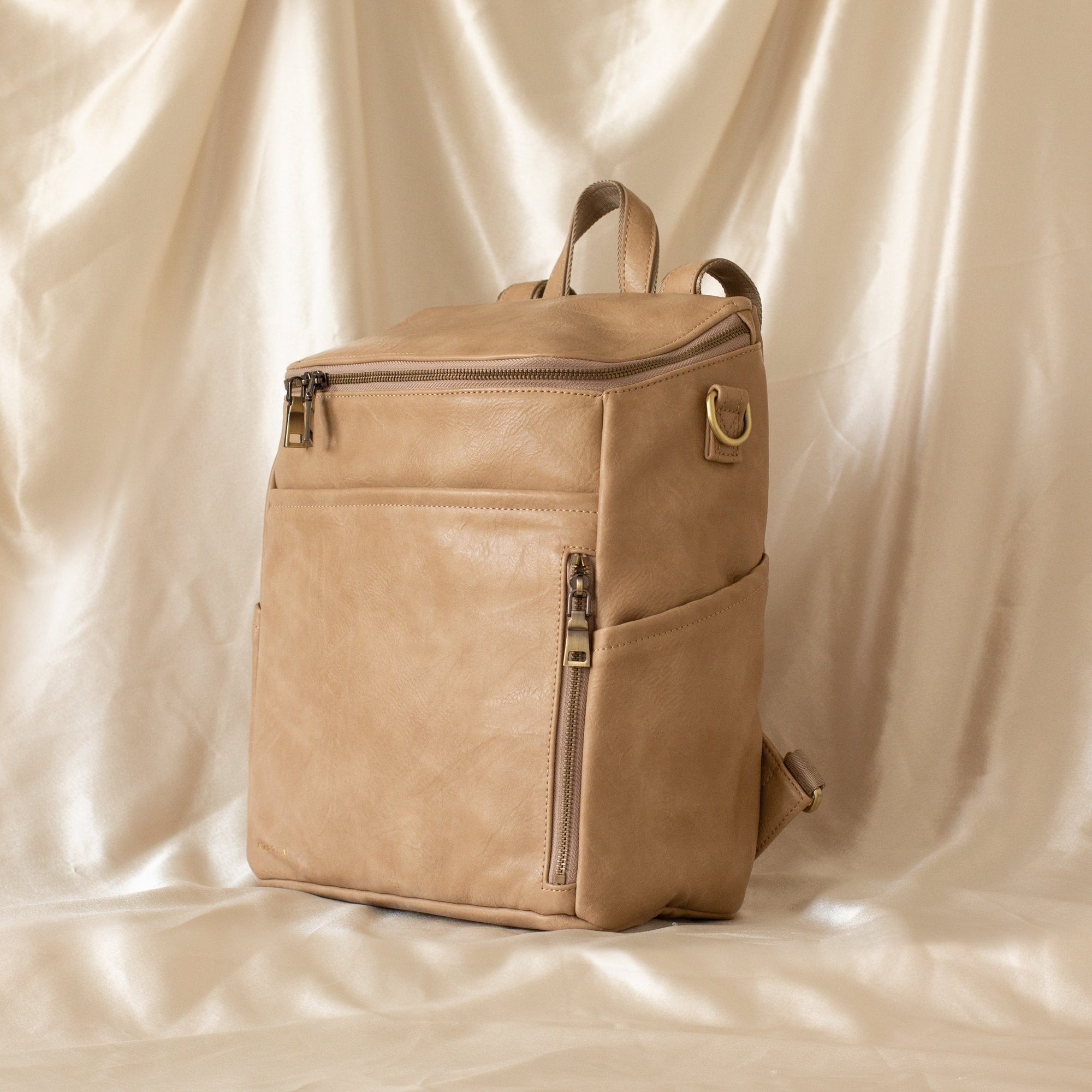 Vegan Leather Backpack - Taupe - La Mère Original