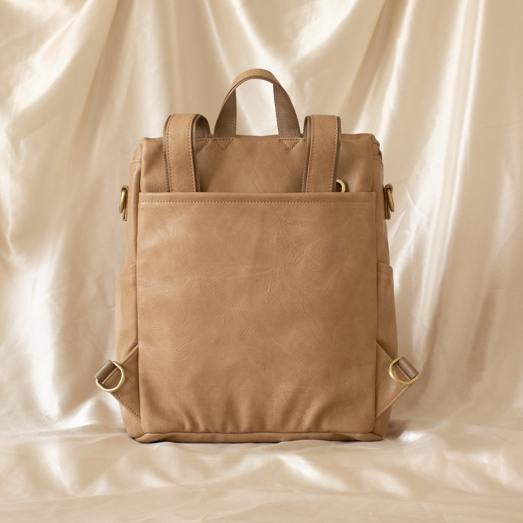 Faux Leather Diaper Bag - Taupe - La Mère Original