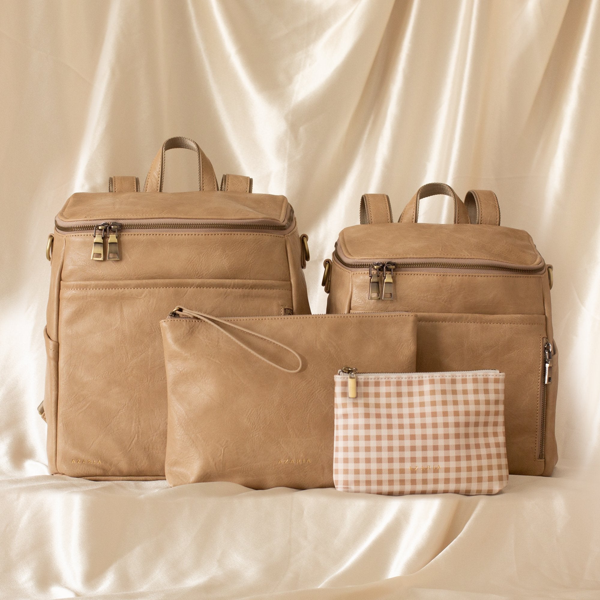 Faux Leather Diaper Backpack - Taupe - La Mère Original