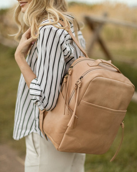 BERRY LUXE FAUX LEATHER BACKPACK