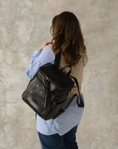 La Mère Original Vegan Leather Diaper Bag Backpack