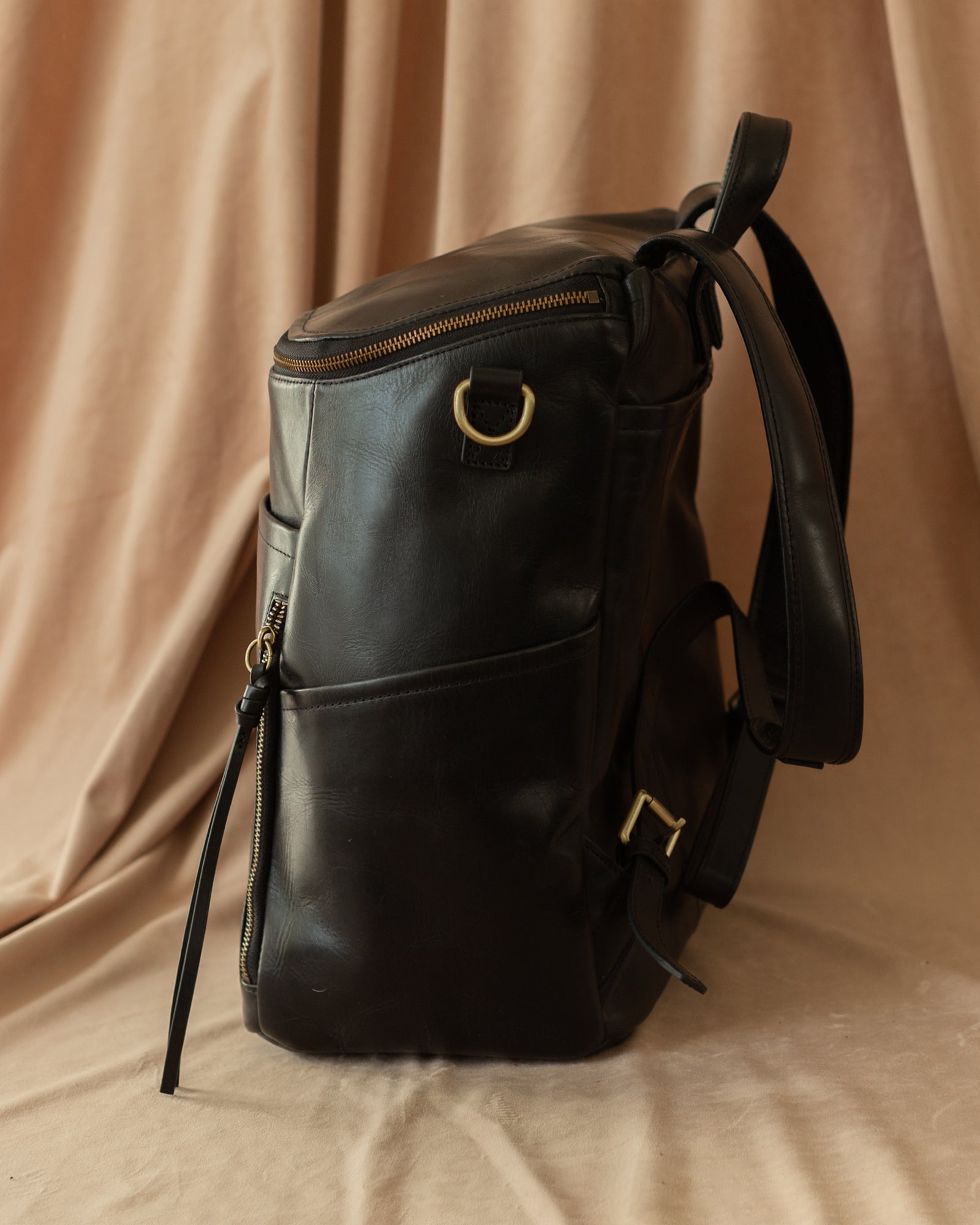 designer leather diaper bag backpack La Mère Grand Luxe - Vicious Panfish Clear Monofilament Carry it comfortably as Kodiak Color:MATTE OBSIDIAN