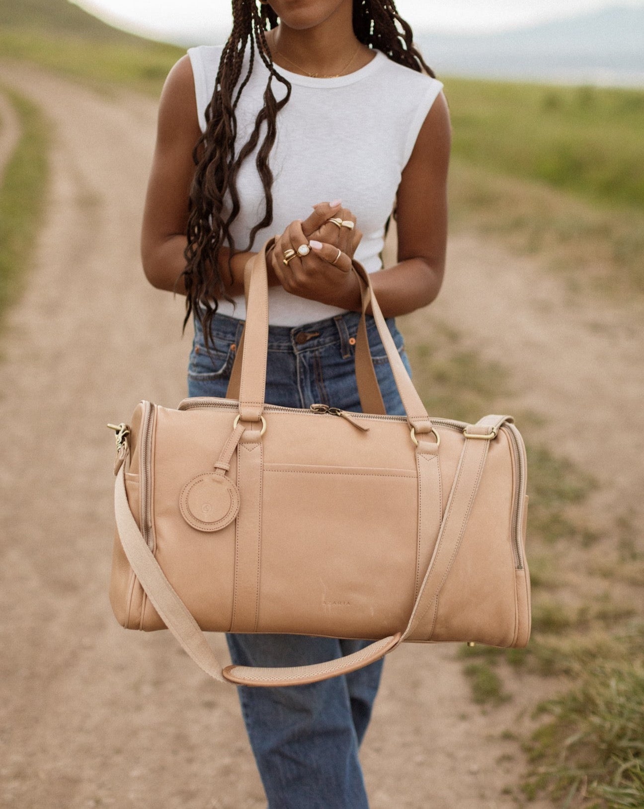 Madeleine Luxe Leather Weekender Bag – AZARIA