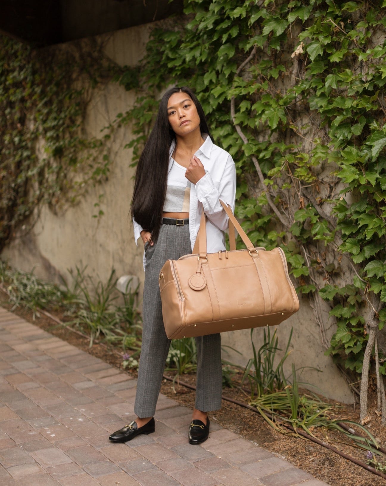 Madeleine Luxe Leather Weekender Bag – AZARIA